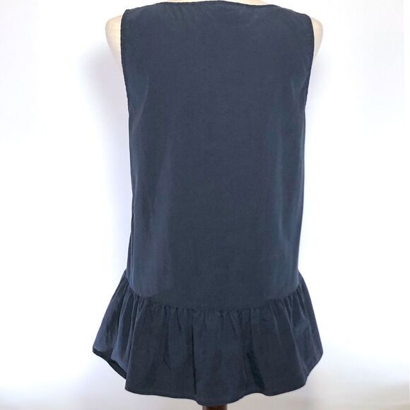 Zara Navy Ruffle Tank Top - Size Small - Picture 4 of 6